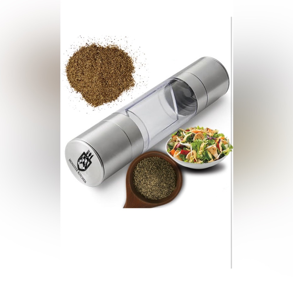 All In One Salt and Pepper Grinder Spice Mill (Stainless Steel)